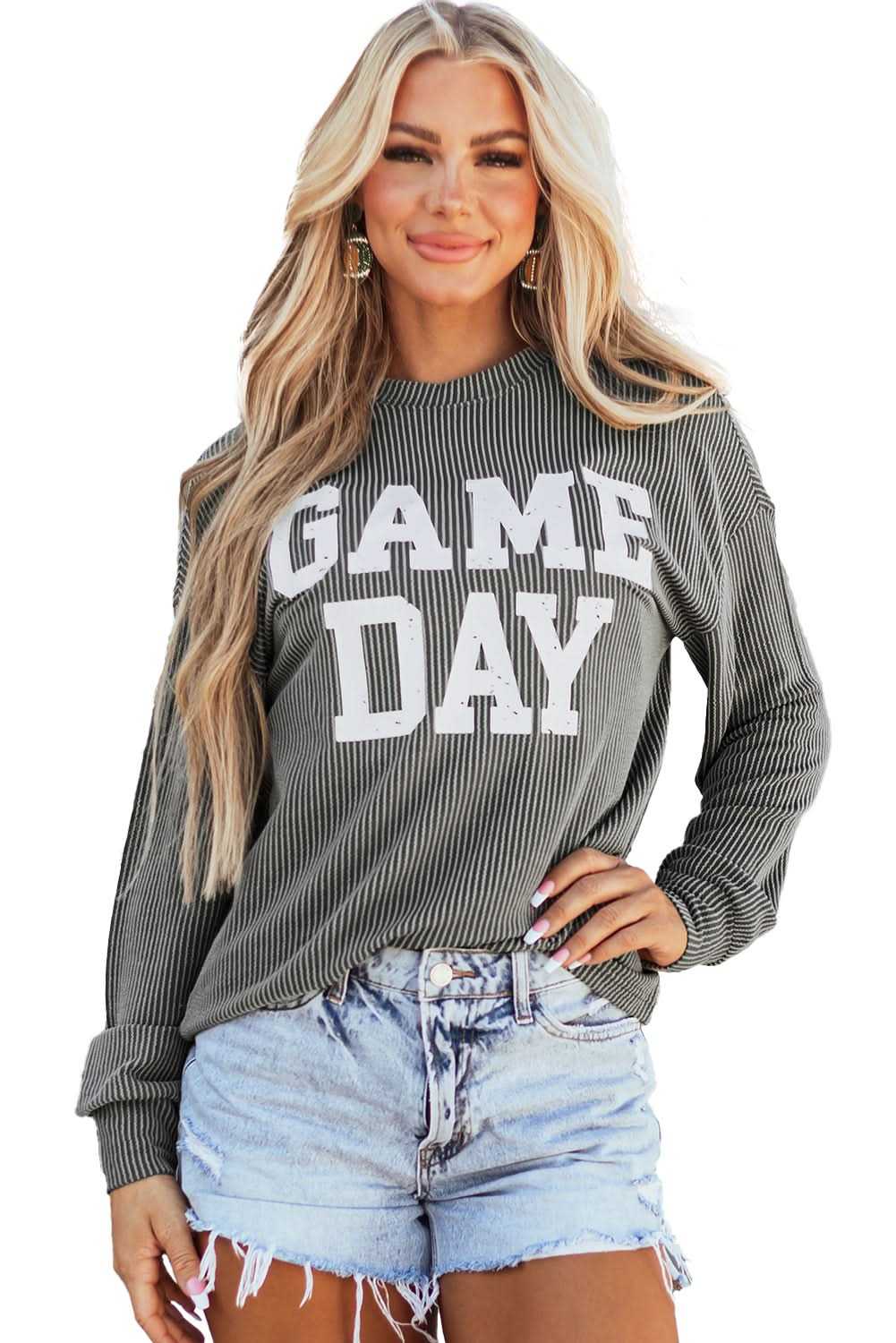 Dark grey graphic long sleeve top - Love Salve